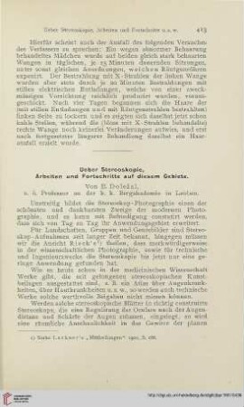15: Ueber Stereoskopie, Arbeiten und Fortschritte auf diesem Gebiet