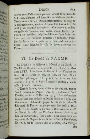 VI. Le Duché de Parme.