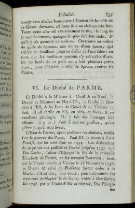 VI. Le Duché de Parme.