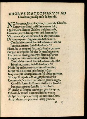 Chorus Matronarum Ad Christum pro Sponso & Sponsa.