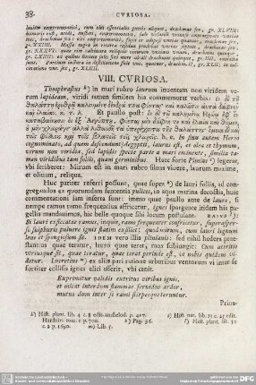 VIII. Curiosa