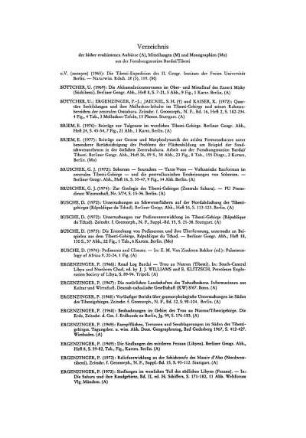 Verzeichnis der bisher erschienenen Aufsätze (A), Mitteilungen (M) und Monographien (Mo) aus der Forschungsstation Bardai/Tibesti