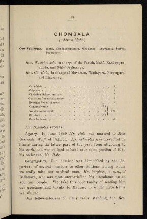 67-70, Kaity (Address Ootacamund, with several out-stations)