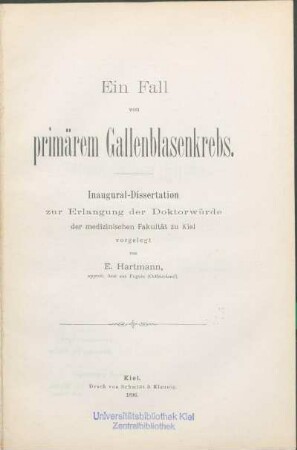 Ein Fall von primärem Gallenblasenkrebs
