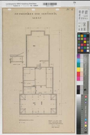Soest, Amtsgericht und Gefängnis, Dachgeschoss, Grundriss