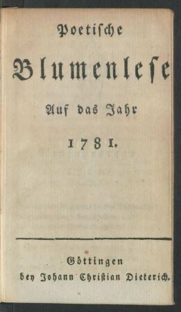 1781: Musen Almanach