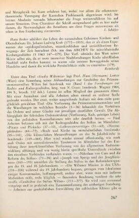 267 [Rezension] Archiv für mittelrheinische Kirchengeschichte; 15