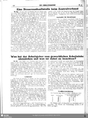 Was hat der Arbeitgeber vom gewerblichen Arbeitslohn abzuziehen und was ist dabei zu beachten?