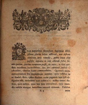 De remediis, quae pro servandis recuperandisve impensis feudalibus competunt, programma
