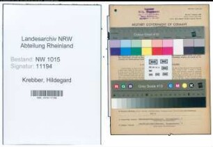Entnazifizierung Hildegard Krebber , geb. 15.03.1913 (Gastwirtin)
