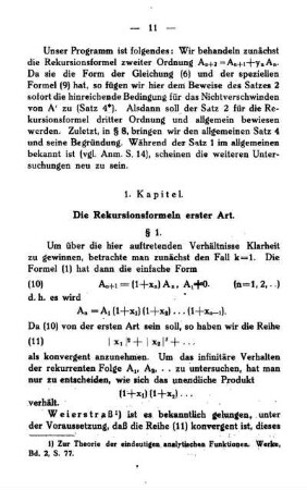 1. Kapitel - Die Rekursionsformeln erster Art.