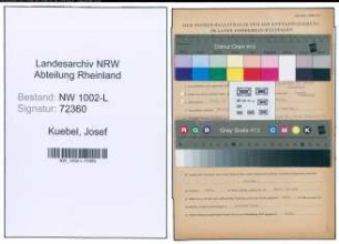 Entnazifizierung Josef Kuebel , geb. 14.01.1895 (Rechtsanwalt)