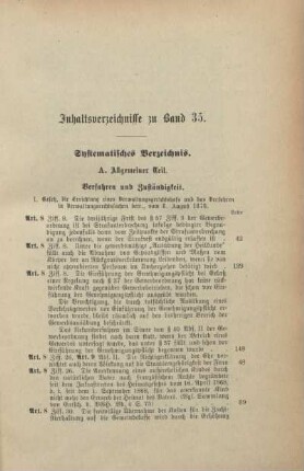 Systematisches Verzeichnis