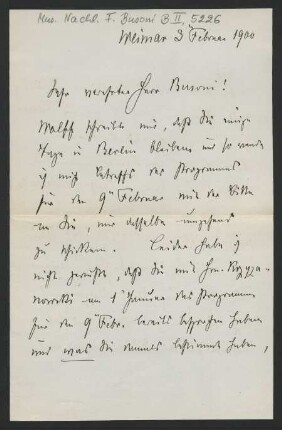 Brief an Ferruccio Busoni : 03.02.1900
