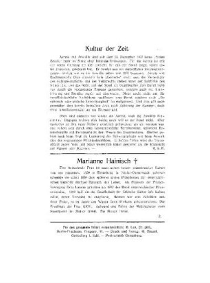 Marianne Hainisch : Nachruf