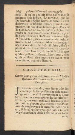 Chapitre XIII. Conclusions qu'on doit tirer contre l'Eglise Romaine des traitemens faits aux Protestans
