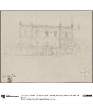 Die Residenz eines Fürsten. Aufriss eines Gebäudes