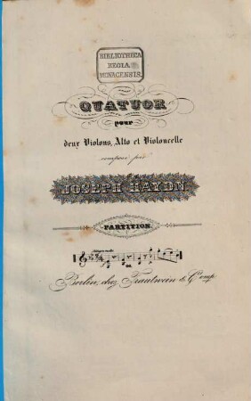 Partition des quatuors, 66. [H 3,9]. - 18 S. - Pl.-Nr. 865