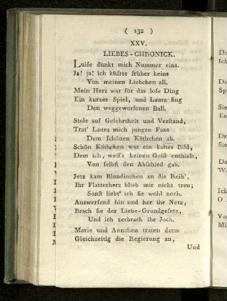 XXV. Liebes-Chronick.