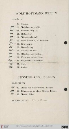 Jussuf Abbo, Berlin (Nr. 35-37)