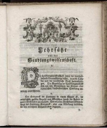 Lehrsätze aus der Handlungswissenschaft.