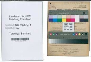 Entnazifizierung Bernhard Terwiege , geb. 13.02.1922 (Gaertner)
