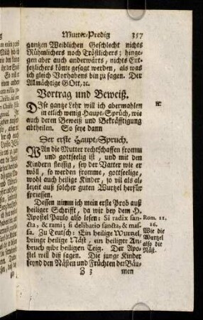 357-359, Der erste Haupt-Spruch. Wan die Mutter ...
