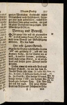 357-359, Der erste Haupt-Spruch. Wan die Mutter ...