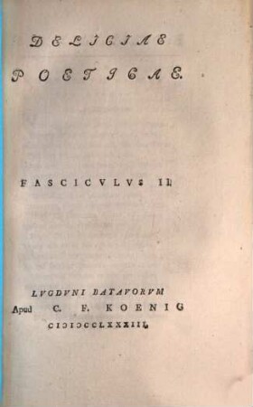 Deliciae poeticae, 2. (1783). - S. 20 - 32