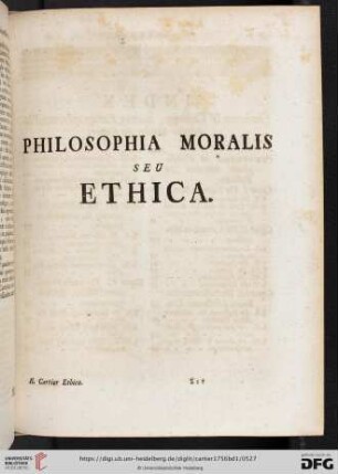 Philosophia moralis seu ethica