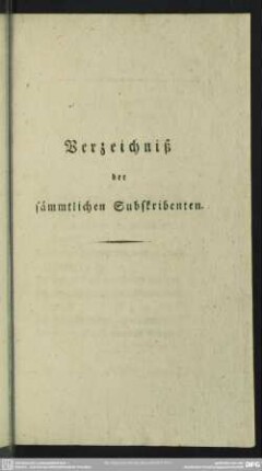 Verzeichniß der sämmtlichen Subskribenten