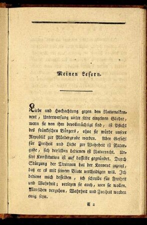 Meinen Lesern.