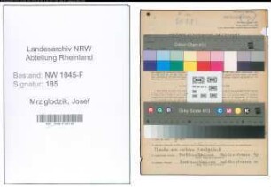 Entnazifizierung Josef Mrziglodzik , geb. 11.10.1891 (Bankbeamter)