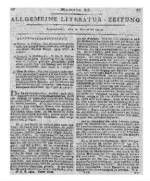 Haus- und Landwirthschafts-Calender. Für das Jahr 1800. Hrsg. v. J. L. G. Leopold. Leipzig: Weigel 1800