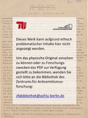 Die Judenfrage und ihre Lösung