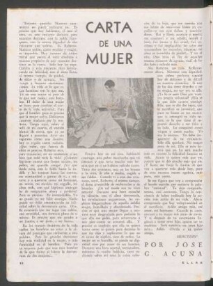 Carta de una mujer : [Cuento]