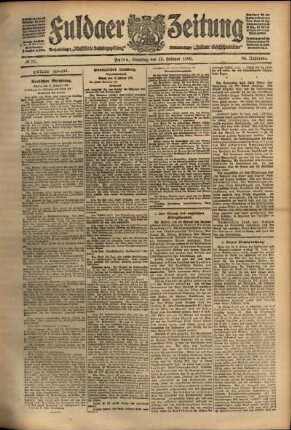 Erste Ausgabe vom Samstag, den 13. Februar 1909.