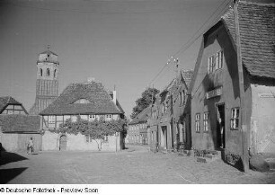 Ortsansicht von Calau mit der Stadtkirche