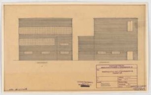 I.G.-Farben, Frankfurt/Main Verwaltungsgebäude: Heizwerk: Südansicht, Westansicht 1:100