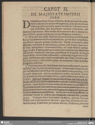 Caput II. De Majestate Imperii Germ.