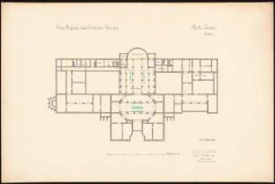 Ausstellungsgebäude für eine Gartenbaugesellschaft Schinkelwettbewerb 1907: Grundriss KG 1:200