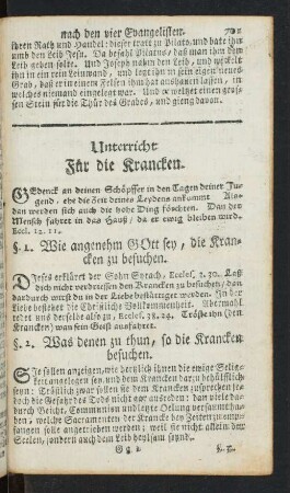 Unterricht Für die Krancken