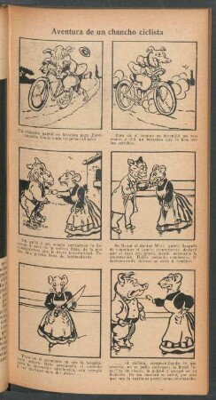 Aventura de un chancho ciclista - [Cómic]