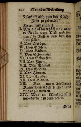 [I. Von Mayerhöff/ Schaaferey und andern Gebäuen zum Viehes Aufenthalt.]