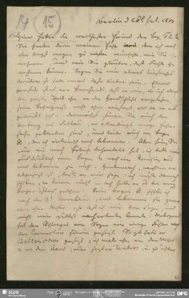 Eigenh. Brief von Friedrich Schleiermacher an August Wilhelm von Schlegel, Berlin, 26.07.1800