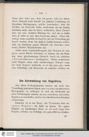 Die Entwicklung von Negativen