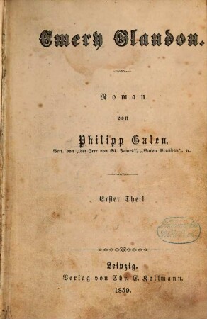 Emery Glandon : Roman, 1. Theil