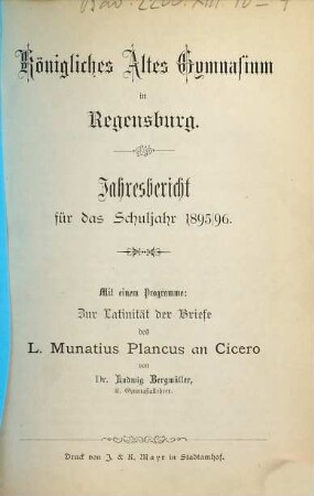Jahres-Bericht. 1895/96