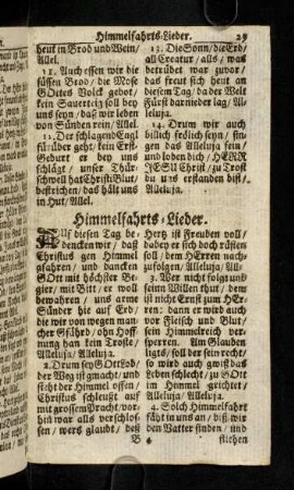 29-35, Himmelfahrts-Lieder; Pfingst-Fest