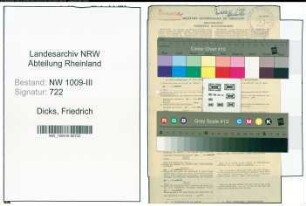 Entnazifizierung Friedrich Dicks , geb. 06.02.1898 (Zollbeamter)